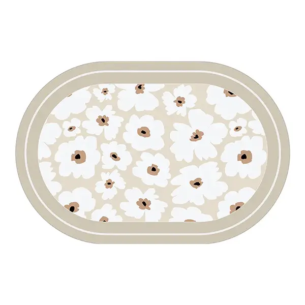 Diatomite Bath Mat - Non Slip Quick Drying Natural Rubber Mat