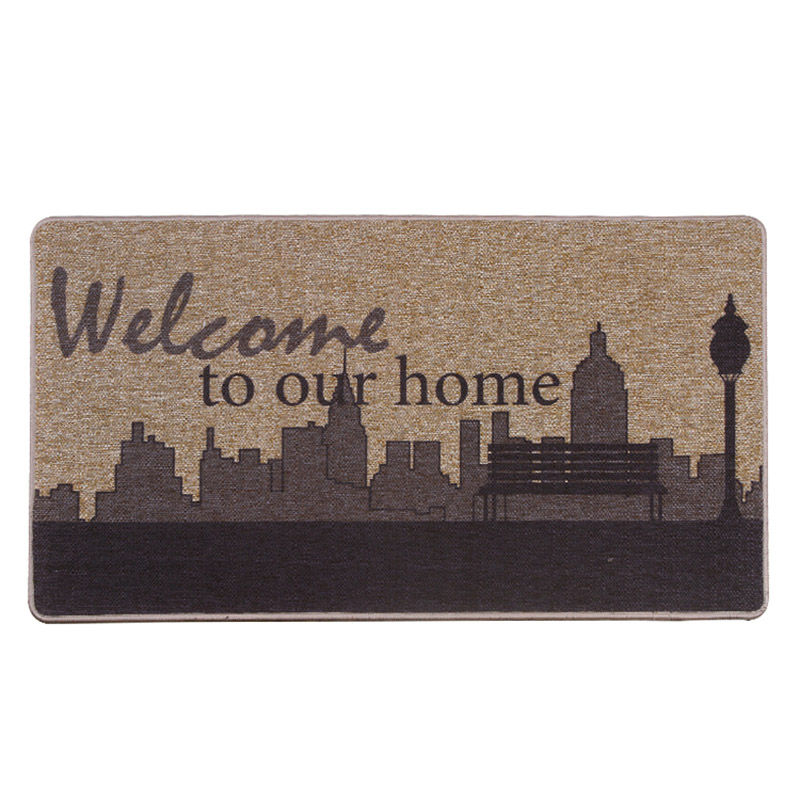 Decorative Linen Look Door Mat Indoor Mat For Entrance Printed